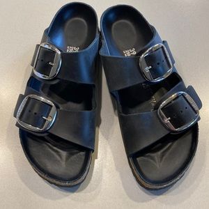 Birkenstocks black Big Buckle Sandals
